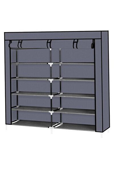 OEM Shoe rack 6 levels, capacity 36 pairs, 112x28x110 cm, gray