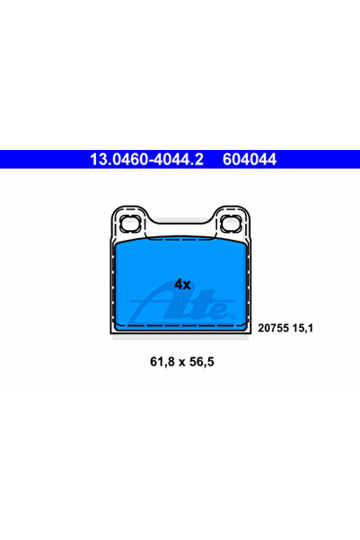 Ate Σετ τακάκια φρένων, δισκόφρενο 13.0460-4044.2 Volvo C70 I Cabriolet/C70 I...