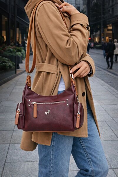 ÇANTAM GELSİN Geantă de umăr și poșetă Miami Polo pentru femei, bordeaux, cu ...