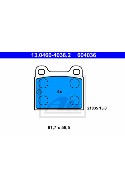 Ate Set plăcuțe de frână, frână cu disc 13.0460-4036.2