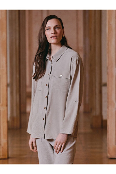 LC Waikiki Vlastita marka, nova sezonska obična Sa džepovima ženska košulja t...