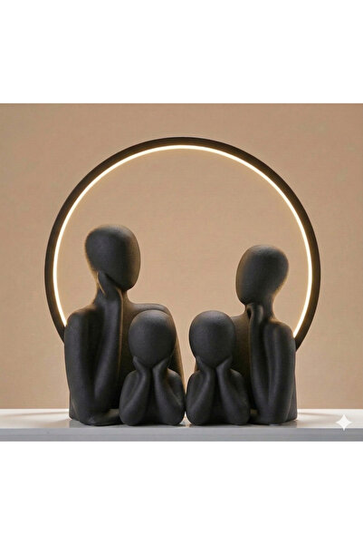 Mergen Art Dekoratif 4'lü Soyut Aile Biblosu - Modern Tasarım Anne Baba Çocuk...
