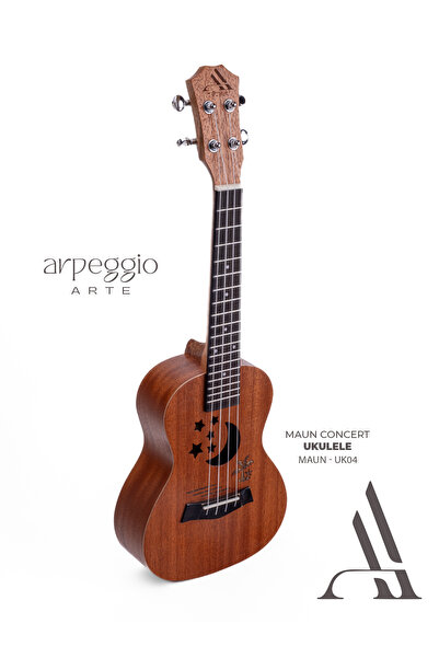 arpeggio ARTE -Uk04 Mahogany Concert Ukulele – Ay Yıldız Patterned Premium 23...