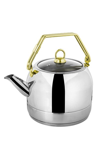 Saatistan Çelik Çaydanlık 3 Litre Üstten Kulplu, Dayanıklı ve Şık Tasarım
