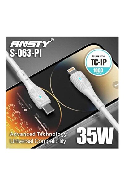 ANSTY iPhone Cable S-063-PI Silicone 35W - Fast Charging (PD)