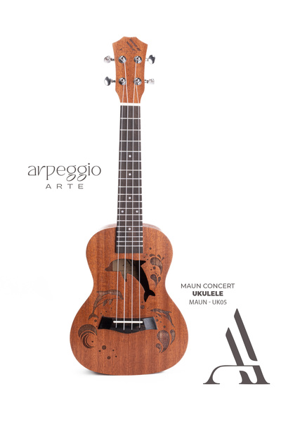 arpeggio ARTE -Uk05 Mahogany Concert Ukulele – Yunus Patterned Premium 23 Inc...