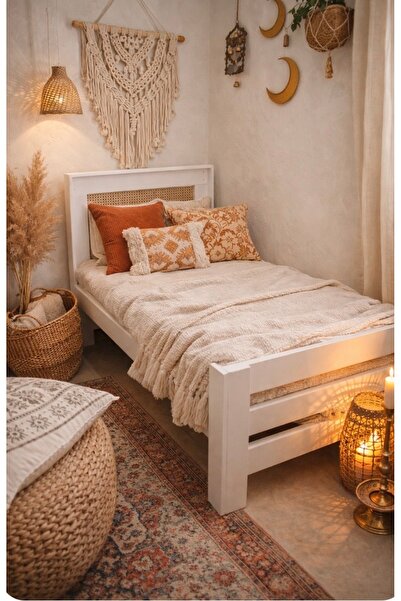 Özçelik Lambiri Mdf Tek Kişilik Karyola &Hazeran Başlıklı Karyola