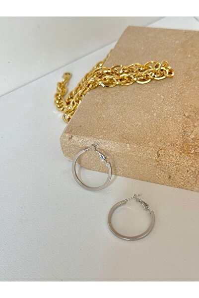 YOUES JEWELRY Steel Hoop Earrings