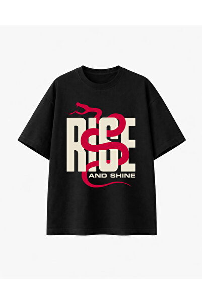 COMVİCHO ريز v3 مطبوع تي شيرت أسود