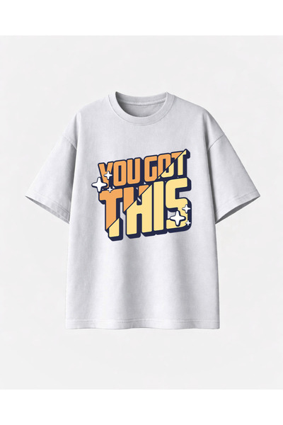 COMVİCHO You Got This Printed White Tshirt