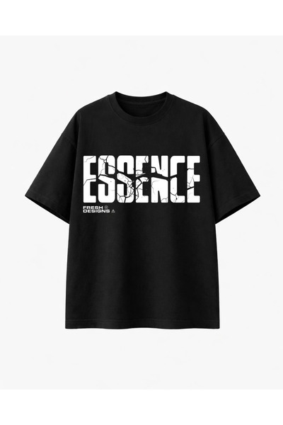 COMVİCHO إيسنس مطبوع تي شيرت أسود