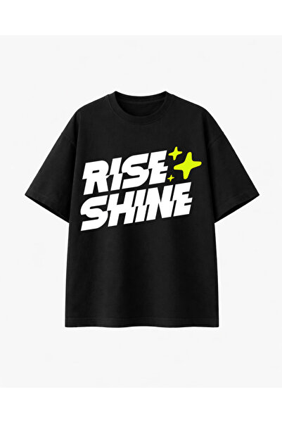 COMVİCHO ريز شاين مطبوع تي شيرت أسود