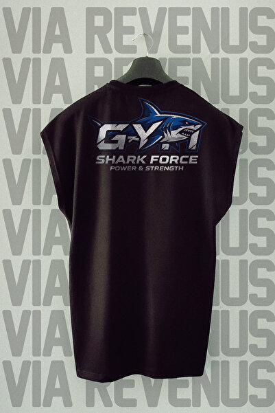 Vordevia Tricou sport SharkForce Back cu imprimeu cu Zero Sleeves bumbac 100%