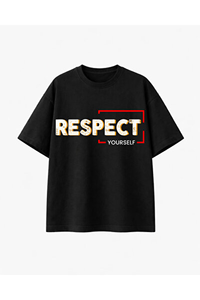 COMVİCHO ريسبكت مطبوع تي شيرت أسود