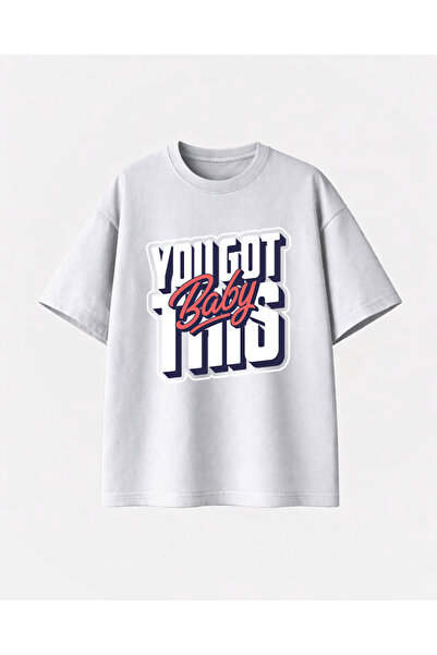 COMVİCHO You Got This Baby Printed White Tshirt