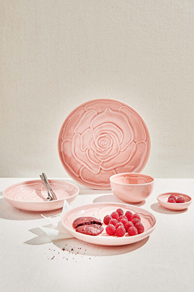 Paşabahçe Rose Seramik Yemek Tabağı Pembe