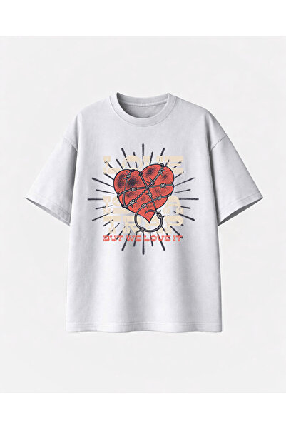 COMVİCHO تيشيرت أبيض من لوف إيسترياب مطبوع