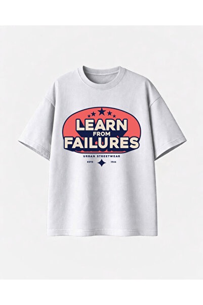 COMVİCHO Learn Printed White Tshirt