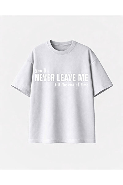 COMVİCHO Never Leave Me Printed White Tshirt