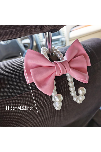 Choice 1pc Cute Bowknot Car Hook Elegant Alloy Pearl Car Organizer Clip Car S...
