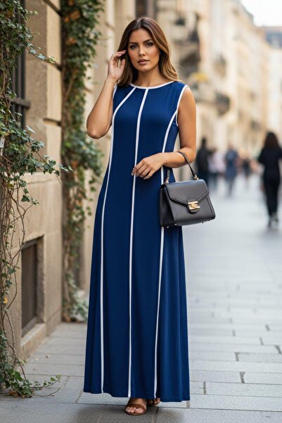 Mossta Sa prugastim detaljima Široka duga Viskoza haljina sa naramenicama - t...