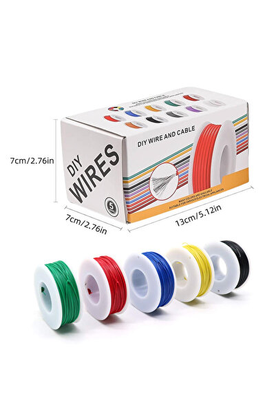 Choice6 18AWG 5x5M 5 Colors PVC Wire 16 18 20 22 24 26 28 30AWG Tinned per St...