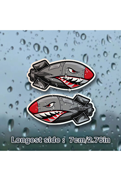 Choice مجموعة من قطعتين من ملصقات قنبلة القرش للكمبيوتر المحمول والهاتف والمف...