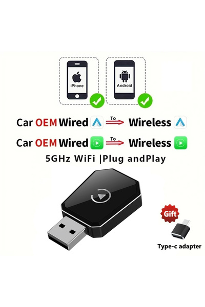Choice محول EC26 EKIY اللاسلكي 2 في 1 لـ CarPlay، دونجل لاسلكي لنظام Android ...