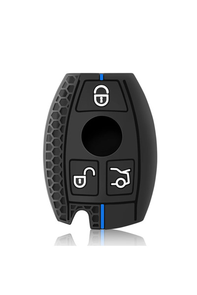 choice2 3 Button Blue Silicone Car Key Case Cover for Mercedes Benz A B C E C...