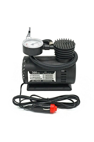 Choice ضاغط هواء صغير محمول أسود اللون، يعمل بتيار مستمر 12 فولت، بقوة 300 رط...