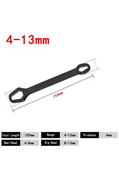 Choice مفتاح توركس عالمي أسود 4-13 مم 8-22 مم، ذاتي الشد، قابل للتعديل، لوحة ...