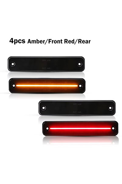 Choice مجموعة من 4 مصابيح LED أمامية وخلفية مدخنة، مصابيح جانبية أمامية وخلفي...