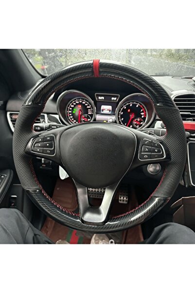 Choice7 7 Car Steering Wheel Cover Carbon Fiber Leather For Mercedes Benz W17...