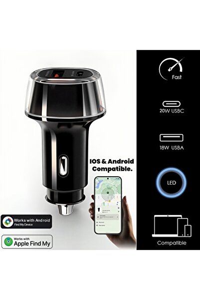 Choice شاحن سيارة متوافق مع نظامي iOS وأندرويد، مزود بنظام تحديد المواقع العا...