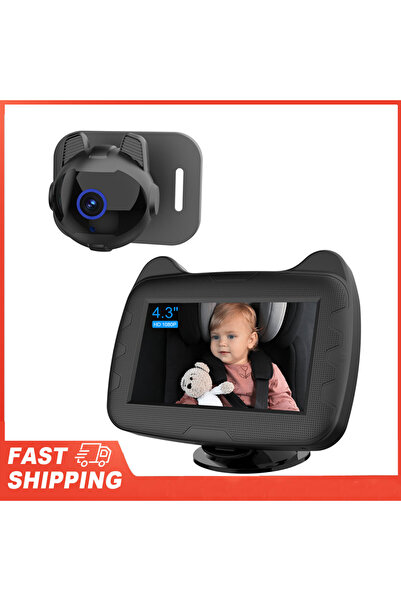 Choice black Baby Car Mirror with 4.3" Night Vision Function Display 1080P Sa...