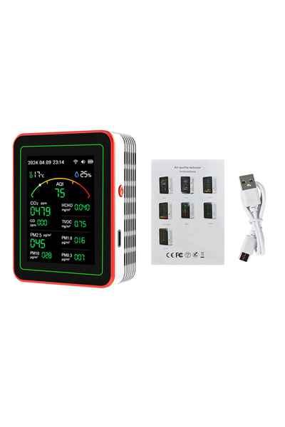 Choice1 شاشة TFT بيضاء محمولة مقاس 15 بوصة تدعم الواي فاي، تقيس مؤشر جودة اله...