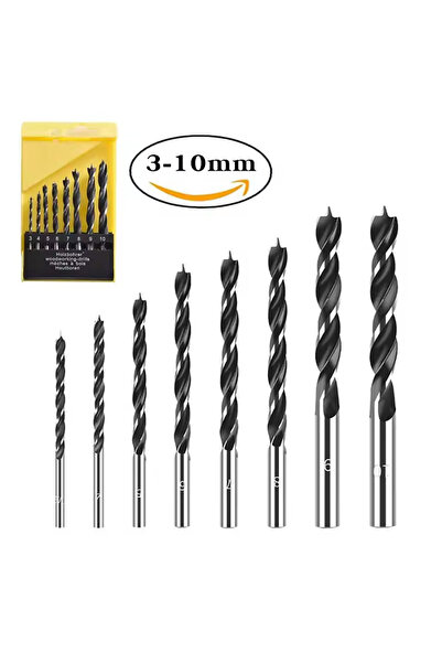 Choice مجموعة من 8 قطع، مقاس 3-10 مم، تتضمن 8 قطع من مثقاب النجارة ثلاثي الرؤ...