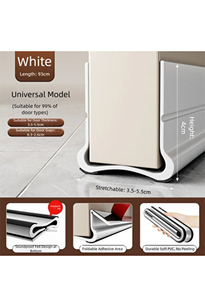 Choice3 93cm White 1PC 93cm Adjustable Door Gap Weather Strip PVC Triple Seal...