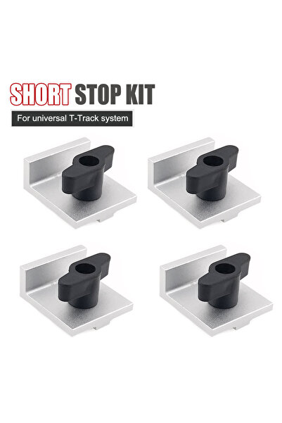 Choice مجموعة توقف قصيرة فضية مكونة من 4 قطع مع مقابض، مناسبة لأعمال النجارة ...