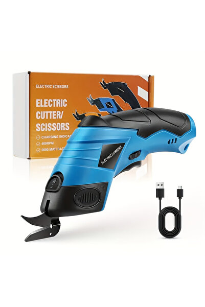 Choice Blue Cordless electric fabric scissors 3.7V rechargeable portable elec...
