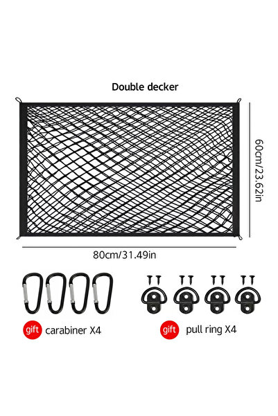Choice 1Pcs Double layer Universal Car Trunk Organizer Elastic Cargo Net Heav...