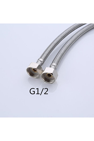 Choice 60cm 2pcs G1-2 Bathroom Hose Stainless Steel Flexible Water Pipe Kitch...