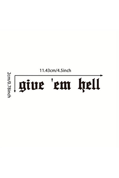 Choice 11.43x2cm black Give Em Hell Mirror Decal Car Mirror Decal Affirmation...