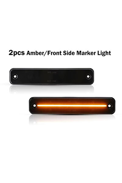 choice2 قطعتان من مصابيح LED أمامية وخلفية مدخنة بلون كهرماني وأحمر جانبي لسي...