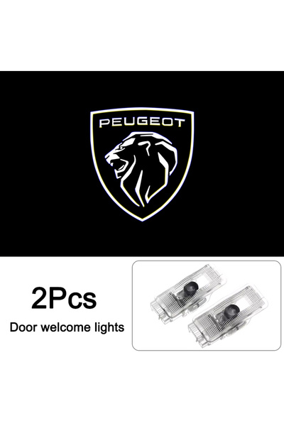 Choice بيجو - قطعتان جديدتان من مصابيح بروجكتور شعار باب السيارة LED عالية ال...