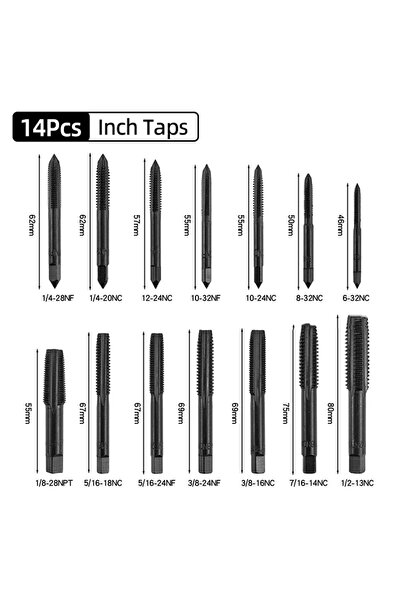 choice2 مجموعة لقم حفر لولبية سوداء مكونة من 14 قطعة، لقم حفر لولبية مستقيمة،...