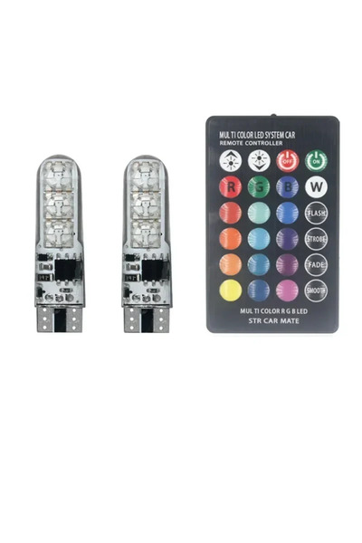 Choice T10 RGB 1set T10 RGB Strobe Led Lamp T10 W5W Car Lights LED Bulbs 194 ...