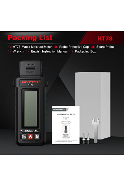 Choice مقياس رطوبة الخشب الرقمي الاحترافي HT73 عالي الدقة من نوع الدبوس، مناس...