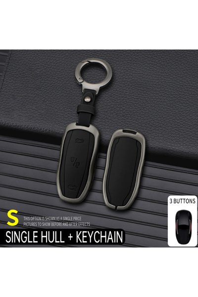 Choice5 Black Circle Set Zinc Alloy+Leather Car Smart Key Cover Case Shell Fo...