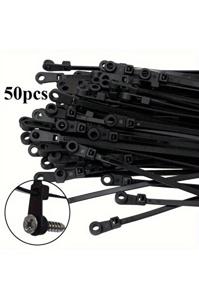 Choice Black Creative Nylon Cable Ties With Screw Mounting Hole, Self Lking L...